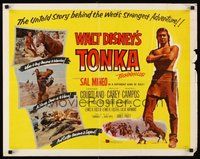 2c447 TONKA 1/2sh '58 Sal Mineo, Walt Disney, West's strangest legend, art of Native American!