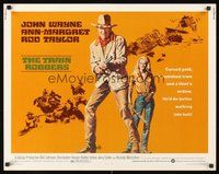 2c455 TRAIN ROBBERS 1/2sh '73 great full-length art of cowboy John Wayne & sexy Ann-Margret!