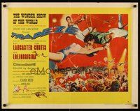 2c456 TRAPEZE style A 1/2sh '56 great circus art of Burt Lancaster, Gina Lollobrigida & Tony Curtis!