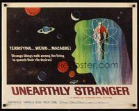 2c469 UNEARTHLY STRANGER 1/2sh '64 cool art of weird macabre unseen thing out of time & space!