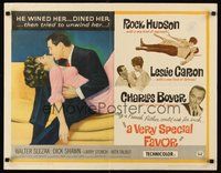 2c480 VERY SPECIAL FAVOR 1/2sh '65 Charles Boyer, Rock Hudson tries to unwind sexy Leslie Caron!