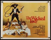 2c505 WICKED LADY 1/2sh '83 Michael Winner, cool art of sexy Faye Dunaway w/pistol and whip!