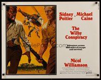 2c506 WILBY CONSPIRACY 1/2sh '75 cool art of Sidney Poitier with pistol & Michael Caine with rifle!