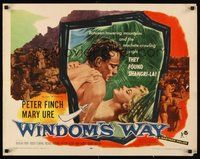 2c516 WINDOM'S WAY 1/2sh '58 romantic artwork of Peter Finch & Mary Ure in the jungle!