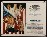 2c519 WINTER KILLS 1/2sh '79 John Solie art of Jeff Bridges, John Huston & Dorothy Malone!
