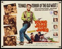 2c530 YOUNG JESSE JAMES 1/2sh '60 wanted teenage outlaw Ray Stricklyn, Willard Parker!