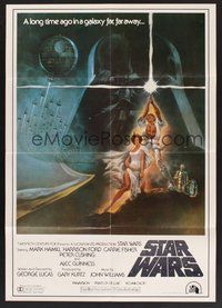 2c711 STAR WARS Japanese R1982 George Lucas classic sci-fi epic, great art by Tom Jung!