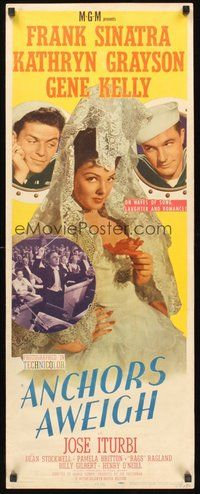 2d023 ANCHORS AWEIGH insert '45 sailors Frank Sinatra & Gene Kelly with Kathryn Grayson!