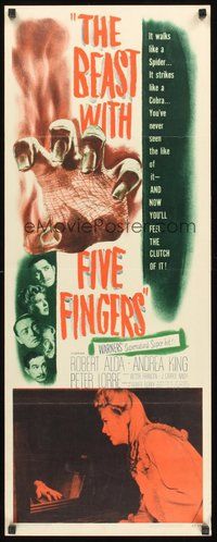 2d044 BEAST WITH FIVE FINGERS insert '47 Peter Lorre, your flesh will creep at hand that crawls!