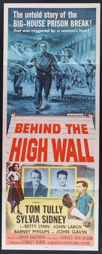 2d045 BEHIND THE HIGH WALL insert '56 Tully, smoking Sylvia Sidney, big house prison break art!