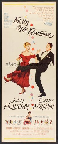 2d046 BELLS ARE RINGING insert'60 full-length image of Judy Holliday & Dean Martin singing & dancing