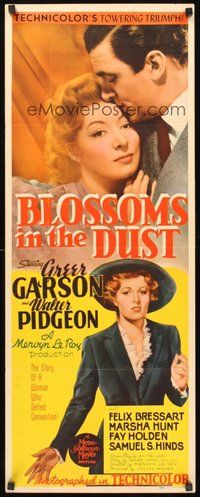 2d066 BLOSSOMS IN THE DUST insert '41 romantic image of Greer Garson & Walter Pidgeon!