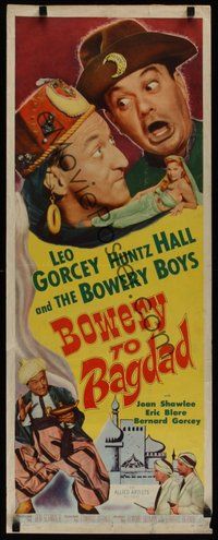 2d075 BOWERY TO BAGDAD insert '54 wacky Leo Gorcey, Huntz Hall & sexy bellydancer!