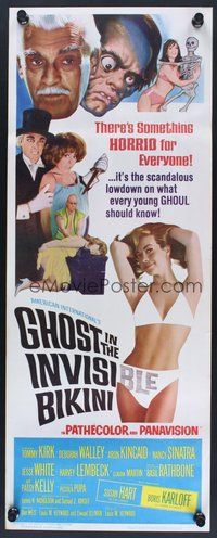 2d164 GHOST IN THE INVISIBLE BIKINI insert '66 Boris Karloff + sexy girls & wacky horror images!