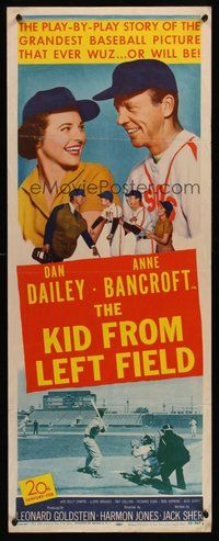 2d228 KID FROM LEFT FIELD insert '53 Dan Dailey, Anne Bancroft, baseball kid argues with umpire!
