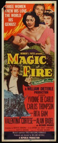 2d266 MAGIC FIRE insert '55 William Dieterle, Yvonne De Carlo, Alan Badel as Richard Wagner!