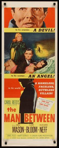 2d271 MAN BETWEEN insert '53 James Mason is a smooth sinner, Claire Bloom, directed by Carol Reed!