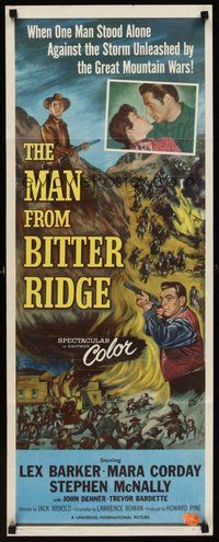 2d274 MAN FROM BITTER RIDGE insert '55 Lex Barker in the great violent mountain wars!
