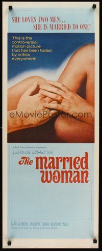2d290 MARRIED WOMAN insert '65 Jean-Luc Godard's Une femme mariee, controversial sex triangle!