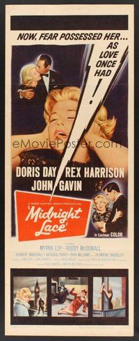 2d300 MIDNIGHT LACE insert '60 Rex Harrison, John Gavin, fear possessed Doris Day as love once had!