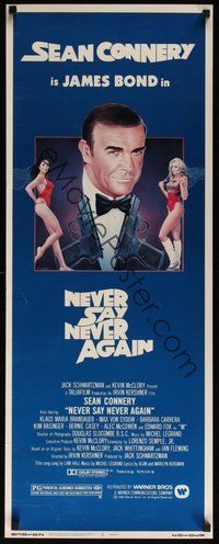 2d327 NEVER SAY NEVER AGAIN insert '83 art of Sean Connery as James Bond 007 by R. Obrero!