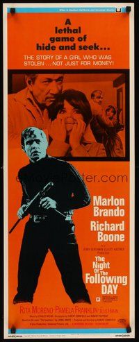 2d332 NIGHT OF THE FOLLOWING DAY insert '69 Marlon Brando, Richard Boone & Rita Moreno!