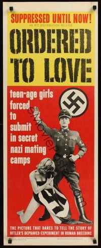 2d355 ORDERED TO LOVE insert '63 WWII, teenage girls forced to submit in secret Nazi mating camps!