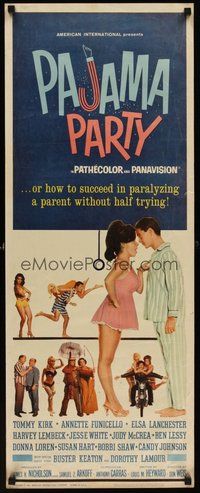 2d360 PAJAMA PARTY insert '64 Annette Funicello in sexy lingerie, Tommy Kirk, Buster Keaton shown!