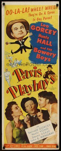 2d367 PARIS PLAYBOYS insert '54 great wacky image of Bowery Boys Leo Gorcey & Huntz Hall!