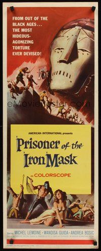 2d390 PRISONER OF THE IRON MASK insert '62 cool art of the most terrifying torture ever devised!