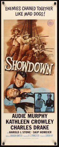 2d513 SHOWDOWN insert '63 Audie Murphy & enemies chained together + pretty Kathleen Crowley!