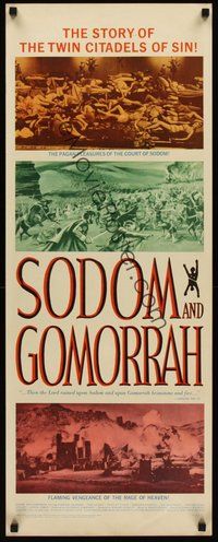 2d538 SODOM & GOMORRAH insert '63 Robert Aldrich, Pier Angeli, wild art of sinful cities!