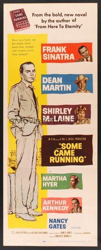 2d540 SOME CAME RUNNING insert '59 full-length art of Frank Sinatra w/Dean Martin, Shirley MacLaine