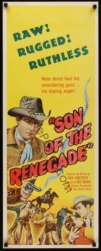 2d545 SON OF THE RENEGADE insert '53 none dared face his smouldering guns or his blazing anger!