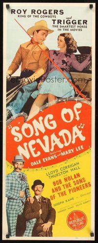 2d546 SONG OF NEVADA insert '44 Roy Rogers & Dale Evans ride on a stagecoach!