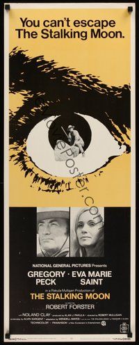 2d555 STALKING MOON insert '68 Gregory Peck, Eva Marie Saint, cool eyeball artwork!