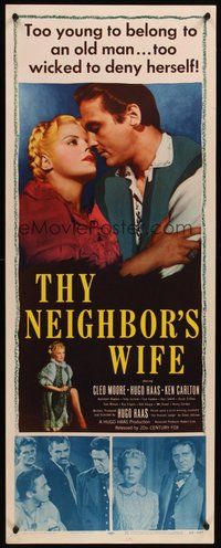 2d640 THY NEIGHBOR'S WIFE insert '53 sexy bad girl Cleo Moore played with fire once too often!