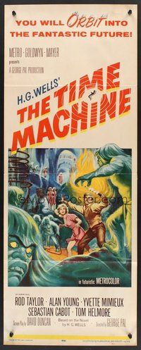 2d644 TIME MACHINE insert '60 H.G. Wells, George Pal, great Reynold Brown sci-fi artwork!