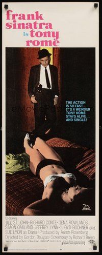 2d651 TONY ROME insert '67 detective Frank Sinatra w/gun & sexy near-naked girl on bed!
