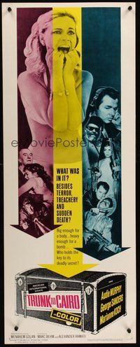 2d673 TRUNK TO CAIRO insert '66 Audie Murphy, George Sanders, cool action art w/dangerous babes!