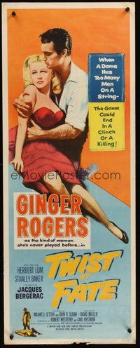 2d677 TWIST OF FATE insert '54 sexy dame Ginger Rogers has too many men on a string!