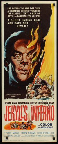 2d678 TWO FACES OF DR. JEKYLL insert '61 Jekyll's Inferno, cool burning face art by Reynold Brown!