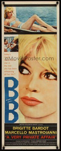 2d701 VERY PRIVATE AFFAIR insert '62 Louis Malle's Vie Privee, c/u of sexiest Brigitte Bardot!