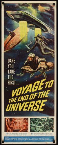 2d712 VOYAGE TO THE END OF THE UNIVERSE insert '64 AIP, Ikarie XB 1, cool outer space sci-fi art!