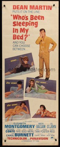 2d747 WHO'S BEEN SLEEPING IN MY BED insert '63 Dean Martin puts it on the line w/four sexy babes!