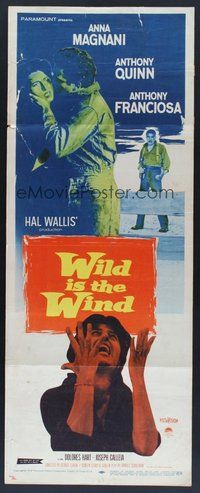 2d755 WILD IS THE WIND insert '58 Anthony Quinn, Tony Franciosa, Anna Magnani!