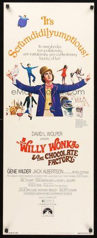 2d761 WILLY WONKA & THE CHOCOLATE FACTORY insert '71 Gene Wilder, it's scrumdidilyumptious!