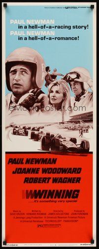 2d762 WINNING insert R73 different image of Paul Newman + Indy car racing artwork!