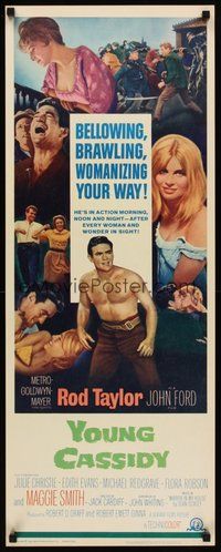2d787 YOUNG CASSIDY insert '65 John Ford, bellowing, brawling, womanizing Rod Taylor!