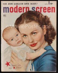 2e111 MODERN SCREEN magazine July 1949 Jeanne Crain holding her baby by Nickolas Muray!